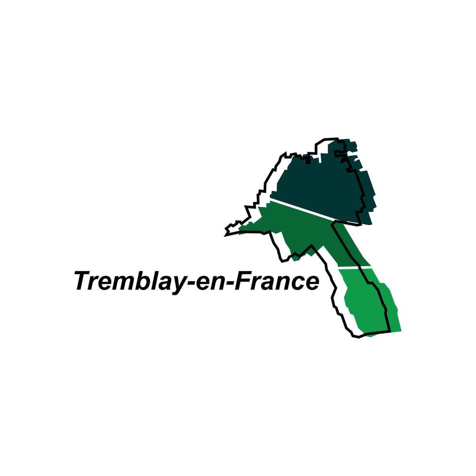 Tremblay en France City of France map vector illustration, vector template with outline graphic sketch style isolated on white background