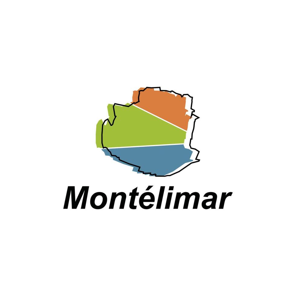 Montelimar map. vector map of France capital Country colorful design, illustration design template on white background
