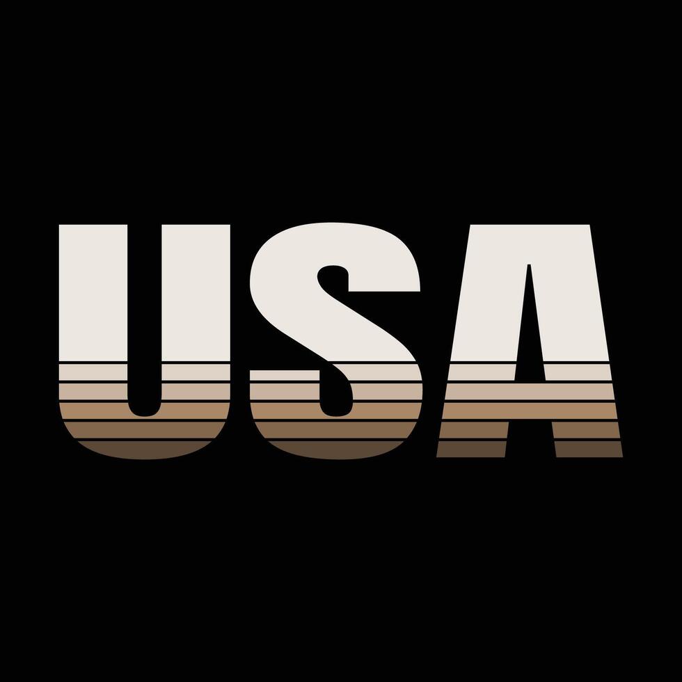 Word USA with american flag under it, distressed grunge look. vector