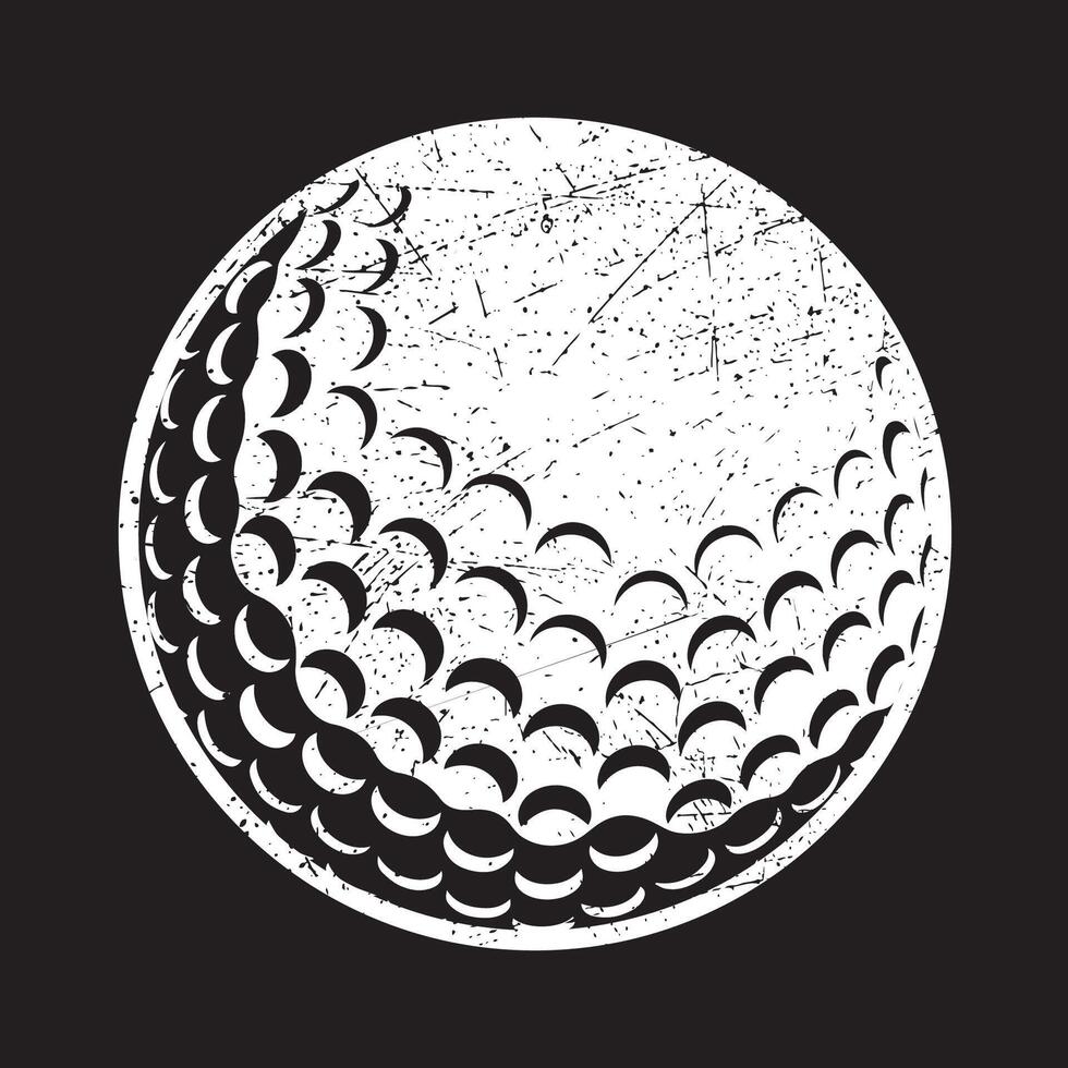 golf pelota, negro y blanco, vector, icono vector