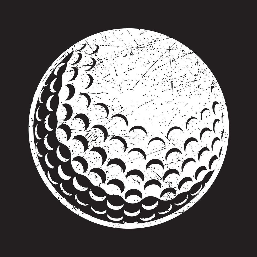 Golf ball, black and white, vector, icon vector