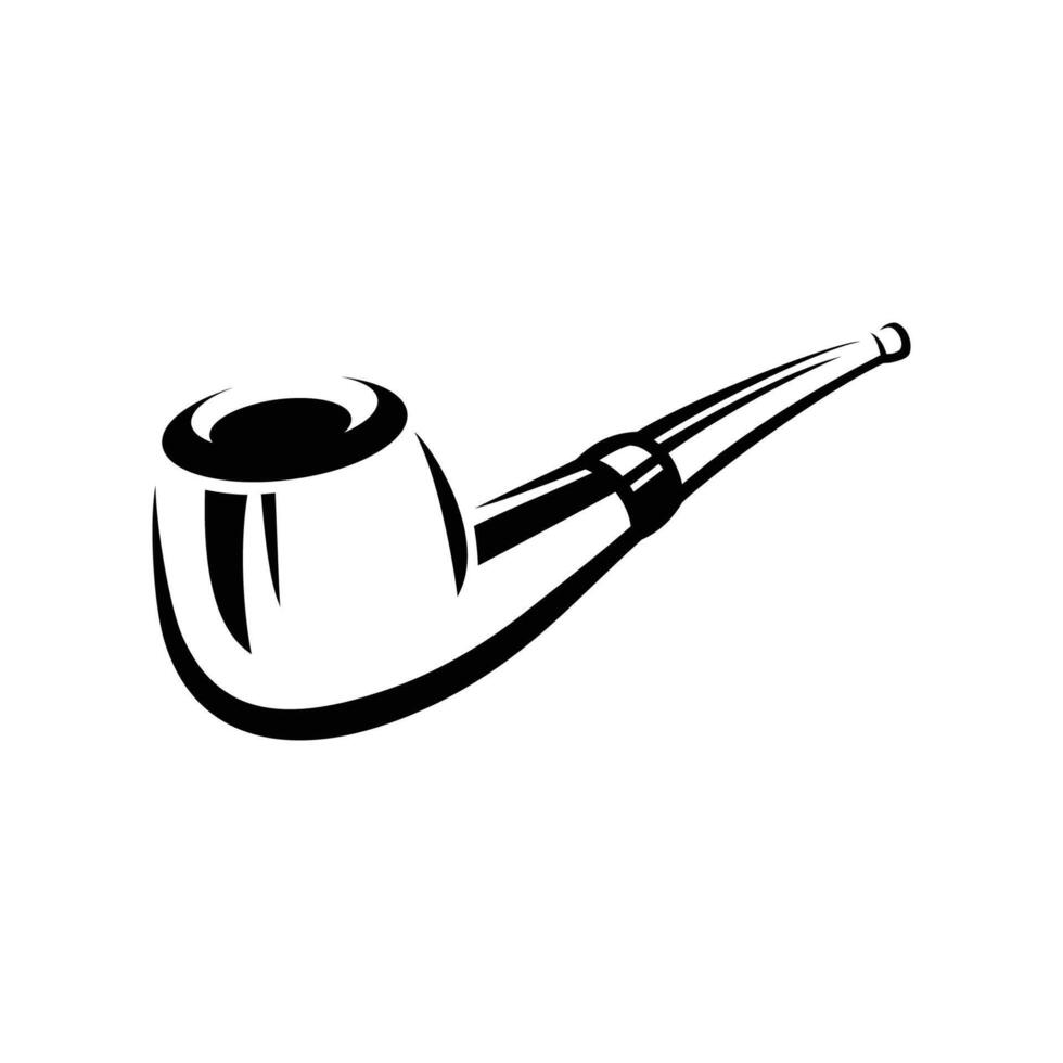 Tobacco pipe hand drawing vintage clip art isolated on white background vector