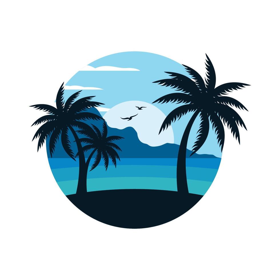 Beach logo design Vector