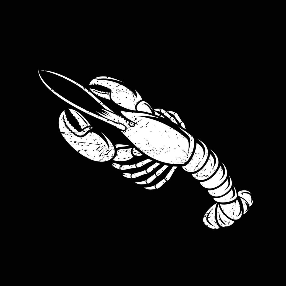 Lobster Silhouette Icon on White Background. Vector