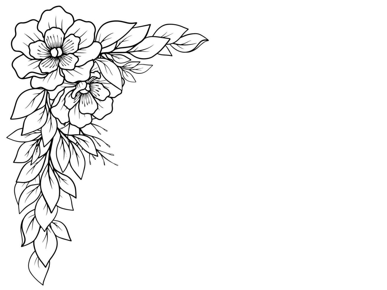 ramo de flores flor esquina contorno ilustración vector