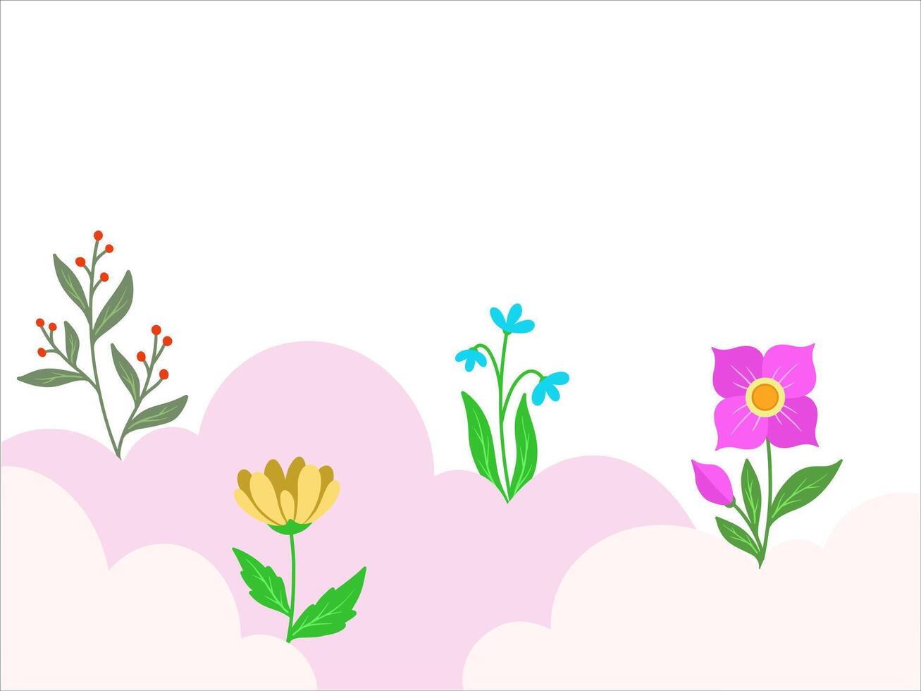 Valentine Wild Flower Background Illustration vector