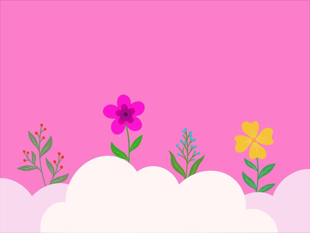 Valentine Wild Flower Background Illustration vector