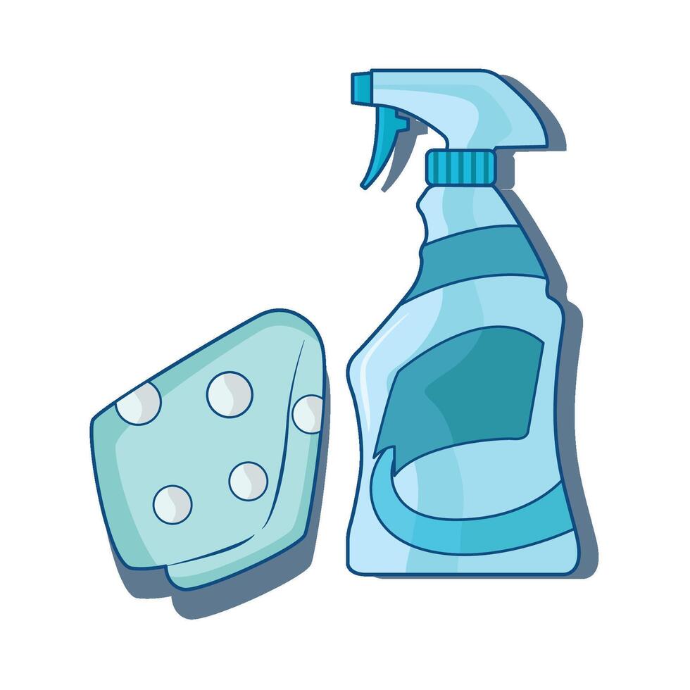 illustration of spray bottle with cleaning napkin vector