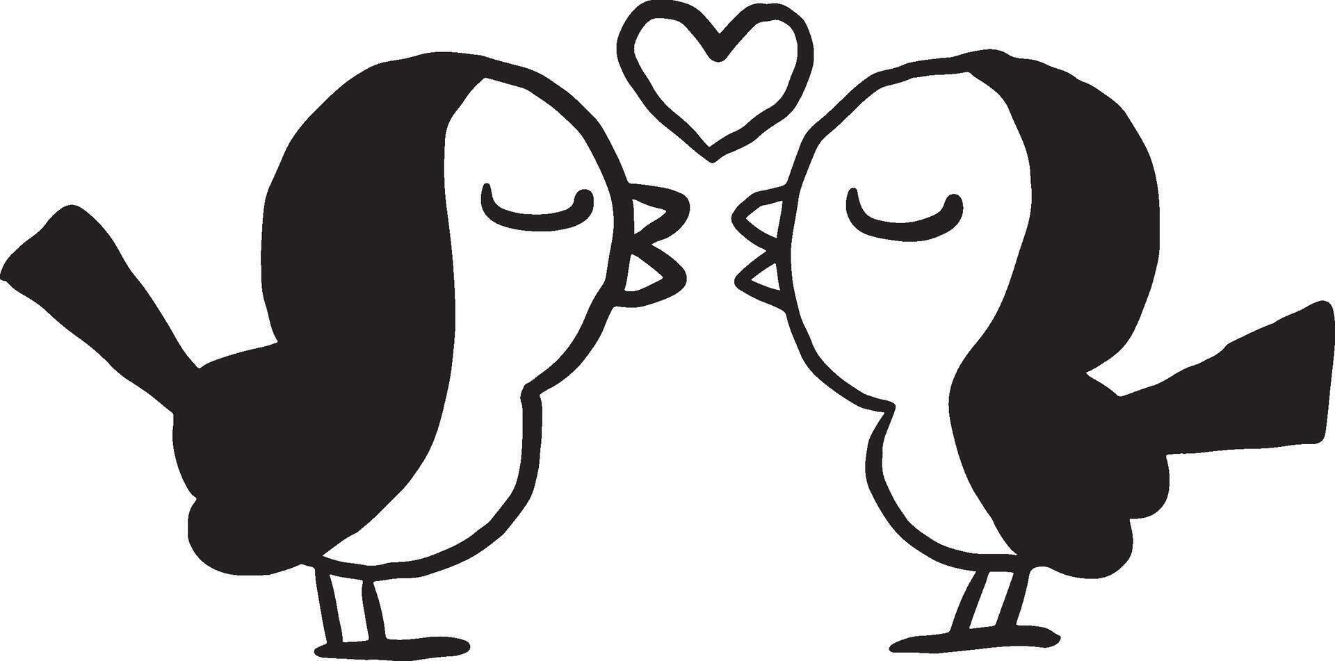 encantador aves romántico enamorado romance vector