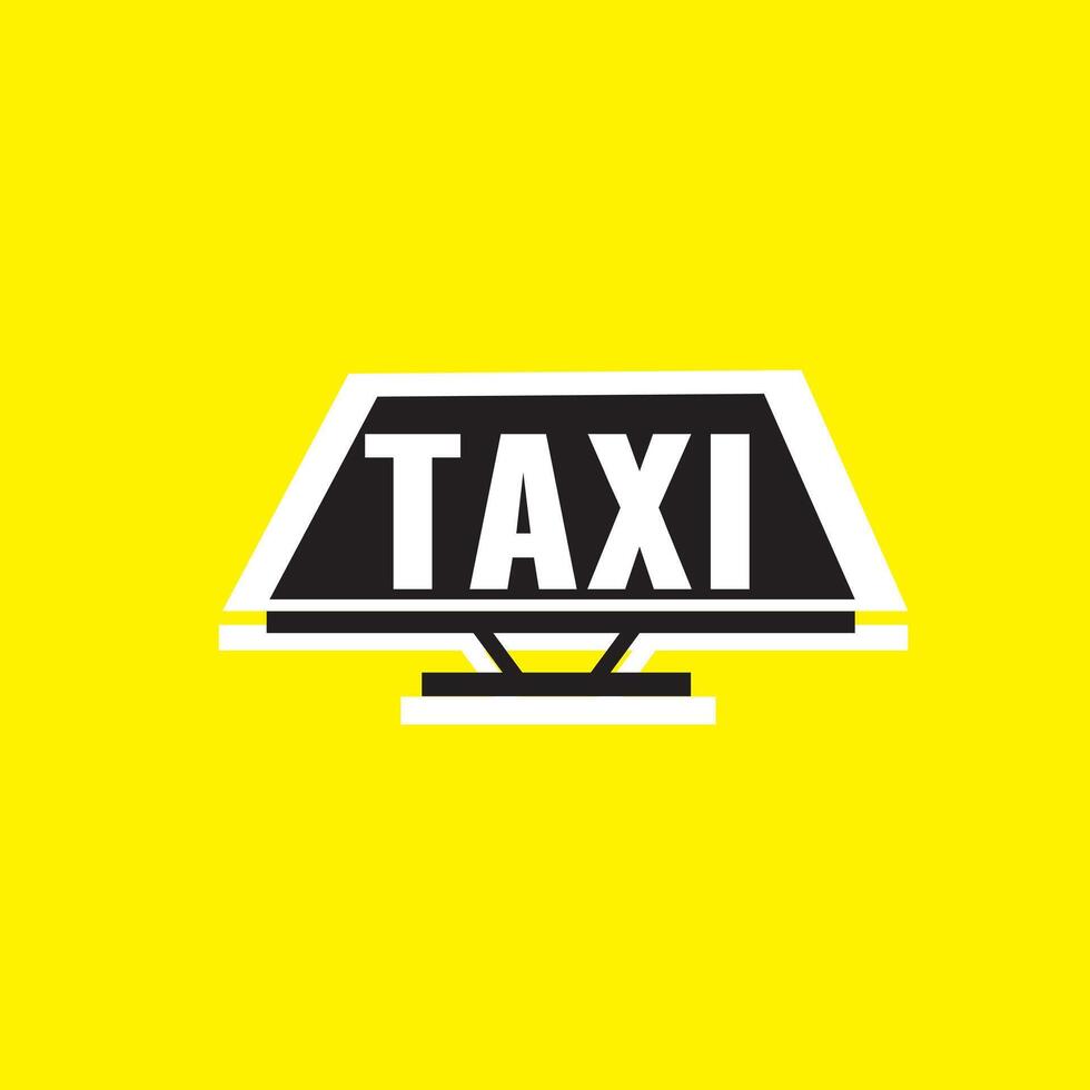 Taxi lights, double white, yellow base vector