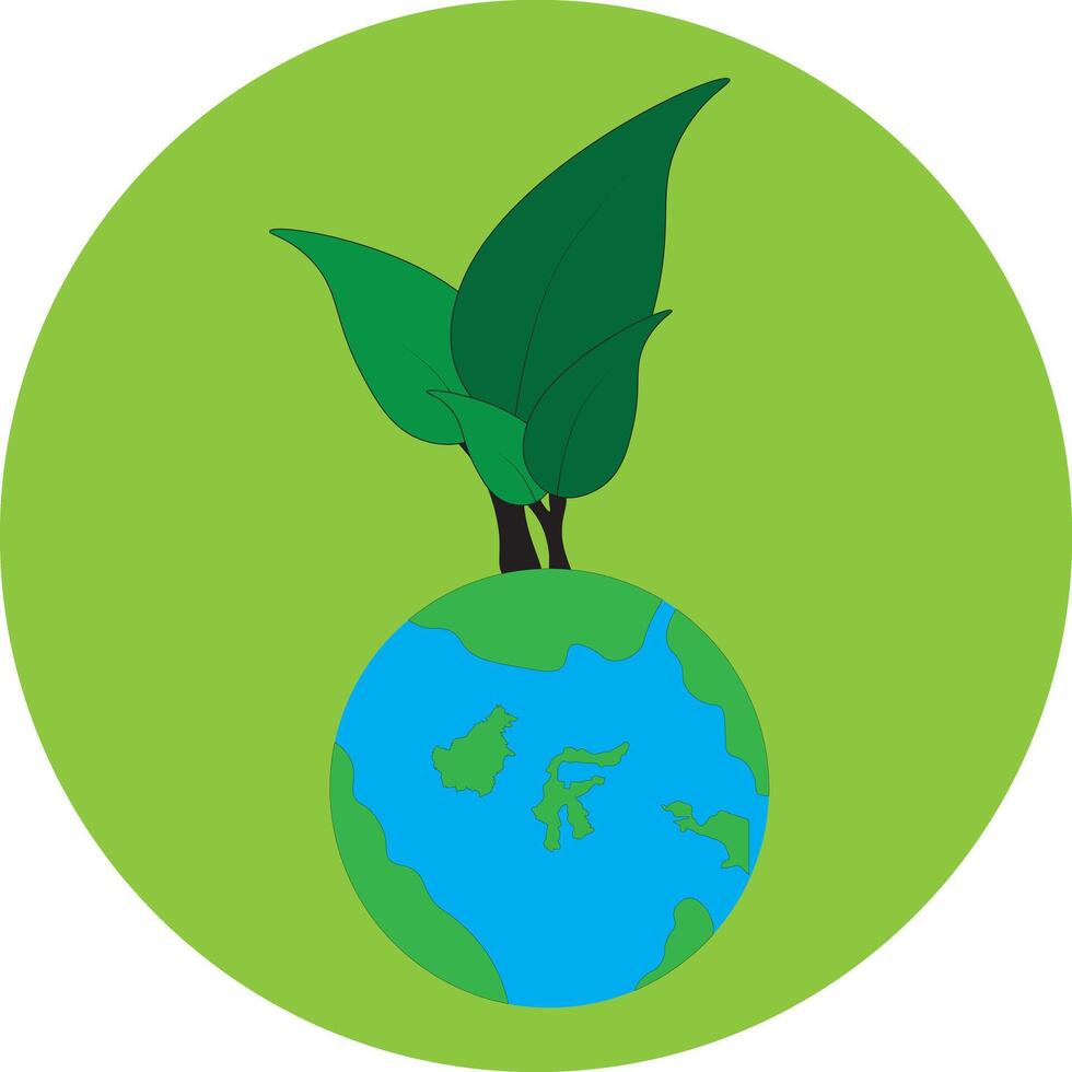 save this planet, the globe and plants, the earth of Indonesia. earth day concept. vector