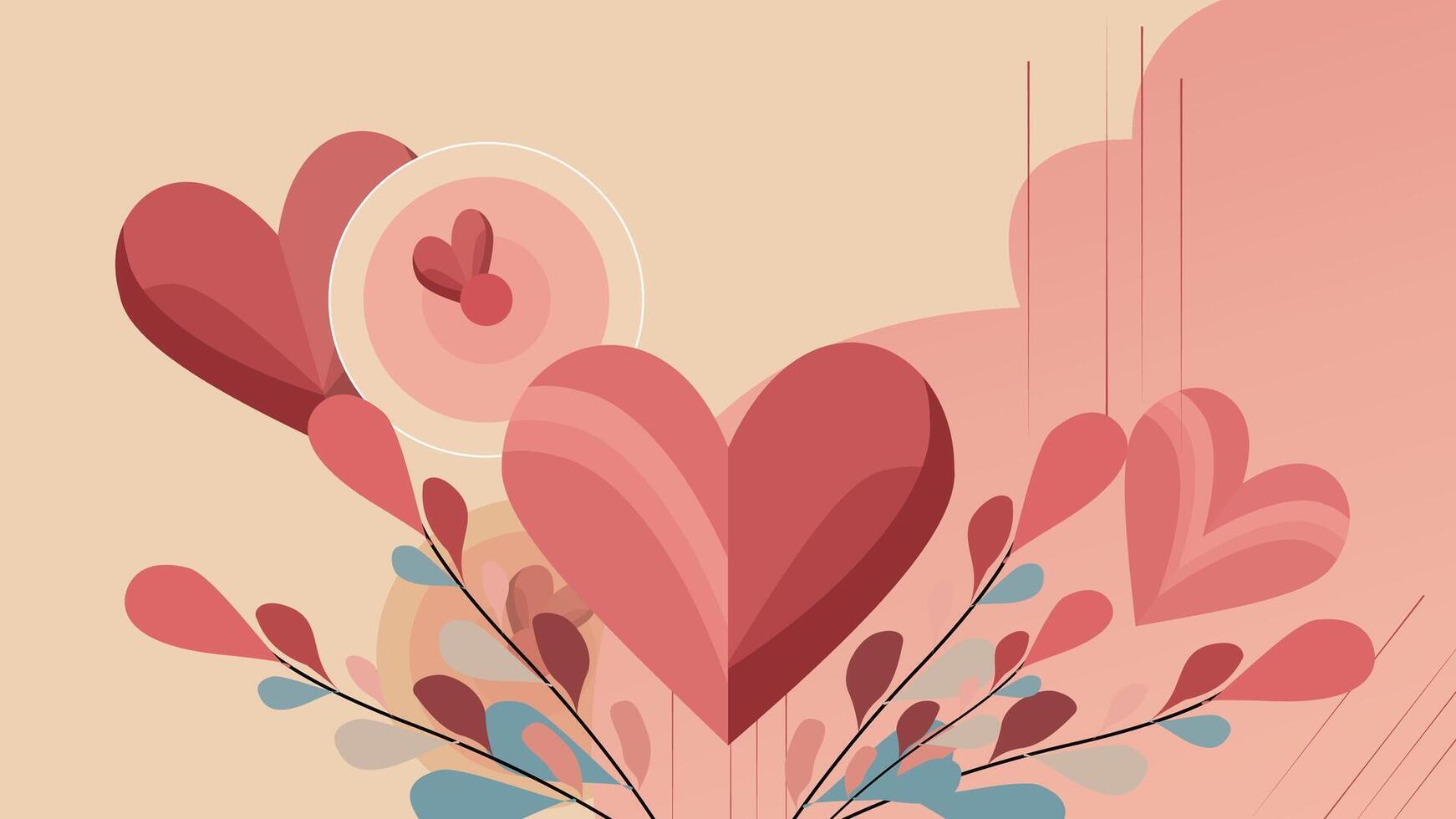 heart on a pink background, vector design