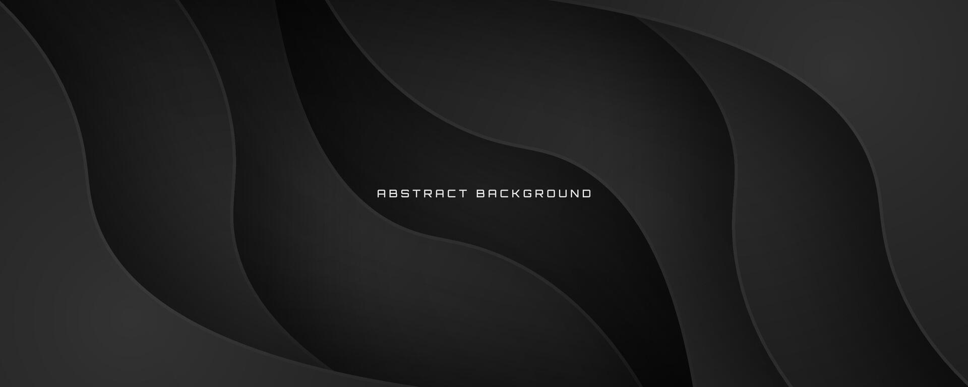 3D black geometric abstract background overlap layer on dark space with waves shape decoration. Minimalist modern graphic design element cutout style concept for banner, flyer, card, or brochure cover vector
