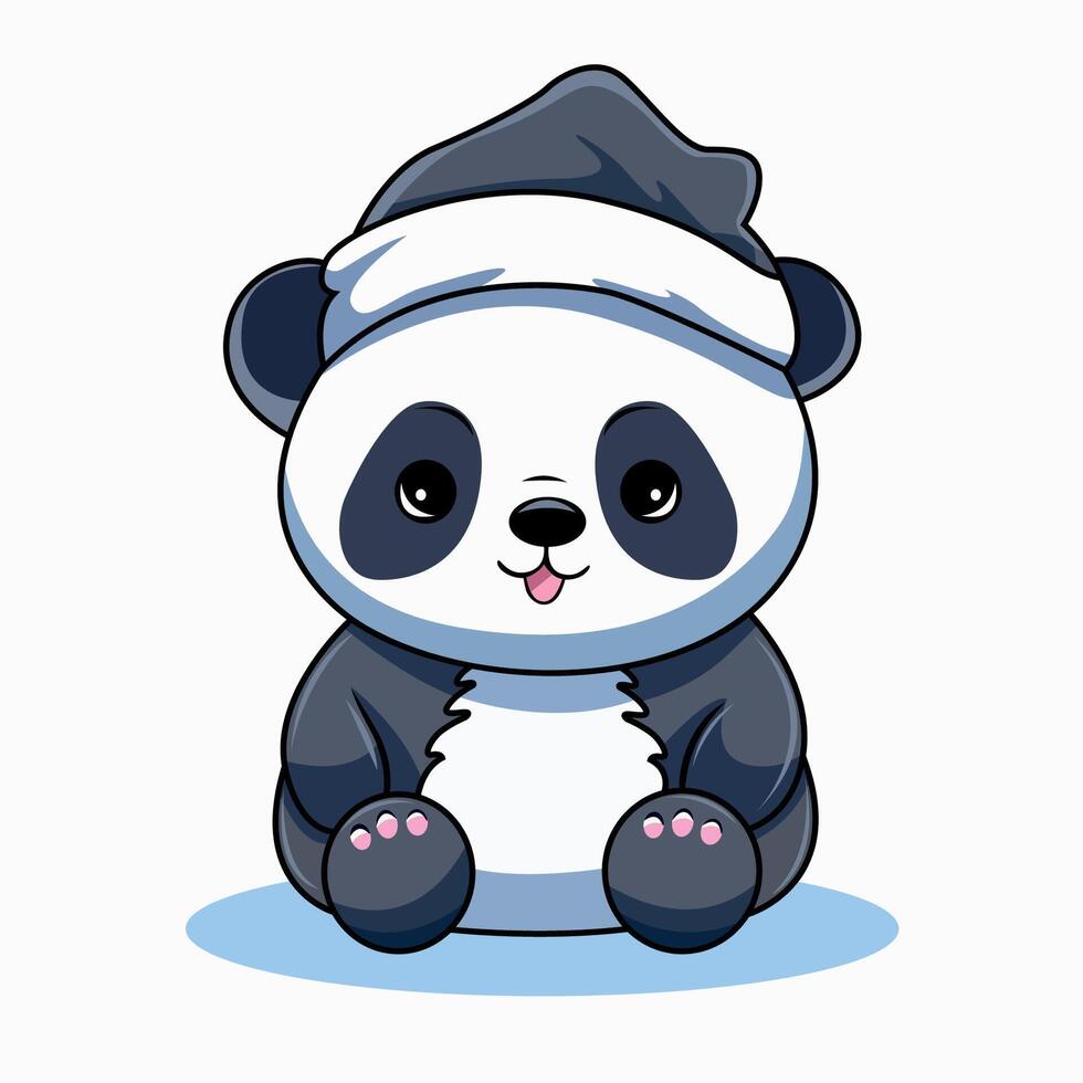 panda mascot with cartoon illustration vector