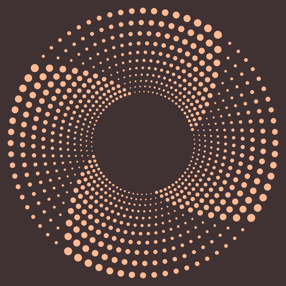 Vortex dotted shape. Modern geometric art pattern. Minimal design element for border frame, logo, tattoo, symbol, web, prints, posters, template, patterns and abstract backgrounds. Vector graphic. Eps