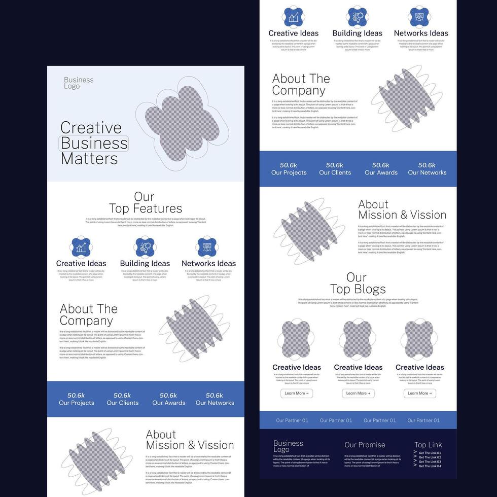 Email Marketing Newsletter Template For Promotion Creative Services vector