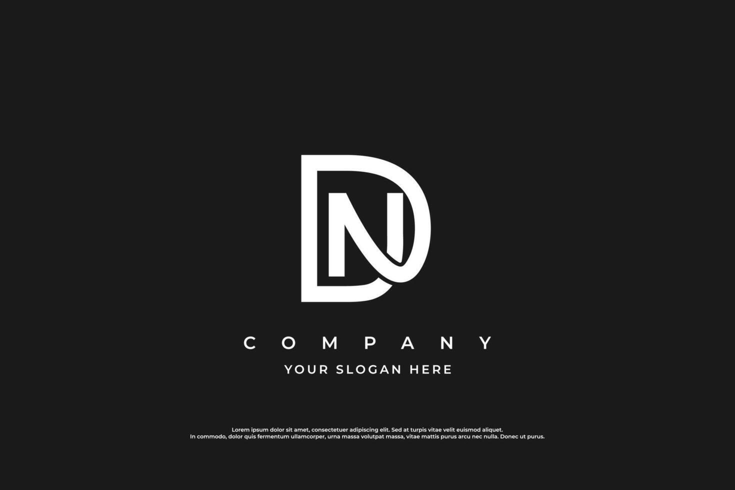 Initial Letter DN Logo or ND Logo Design vector