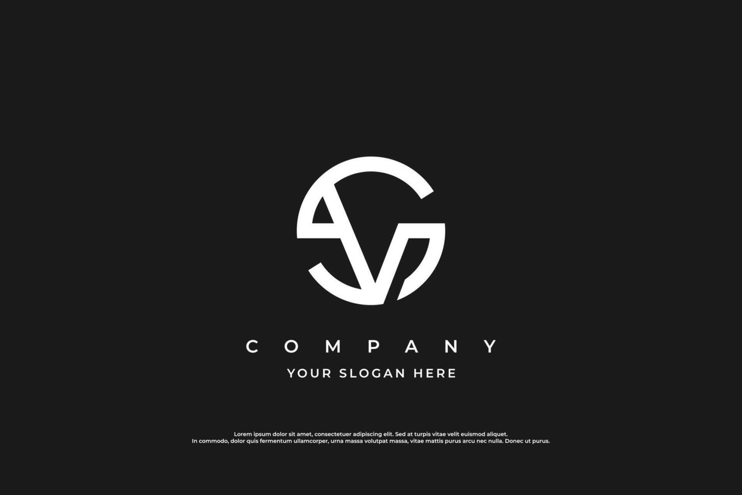 Initial Letter VS Logo or SV Logo Design Vector