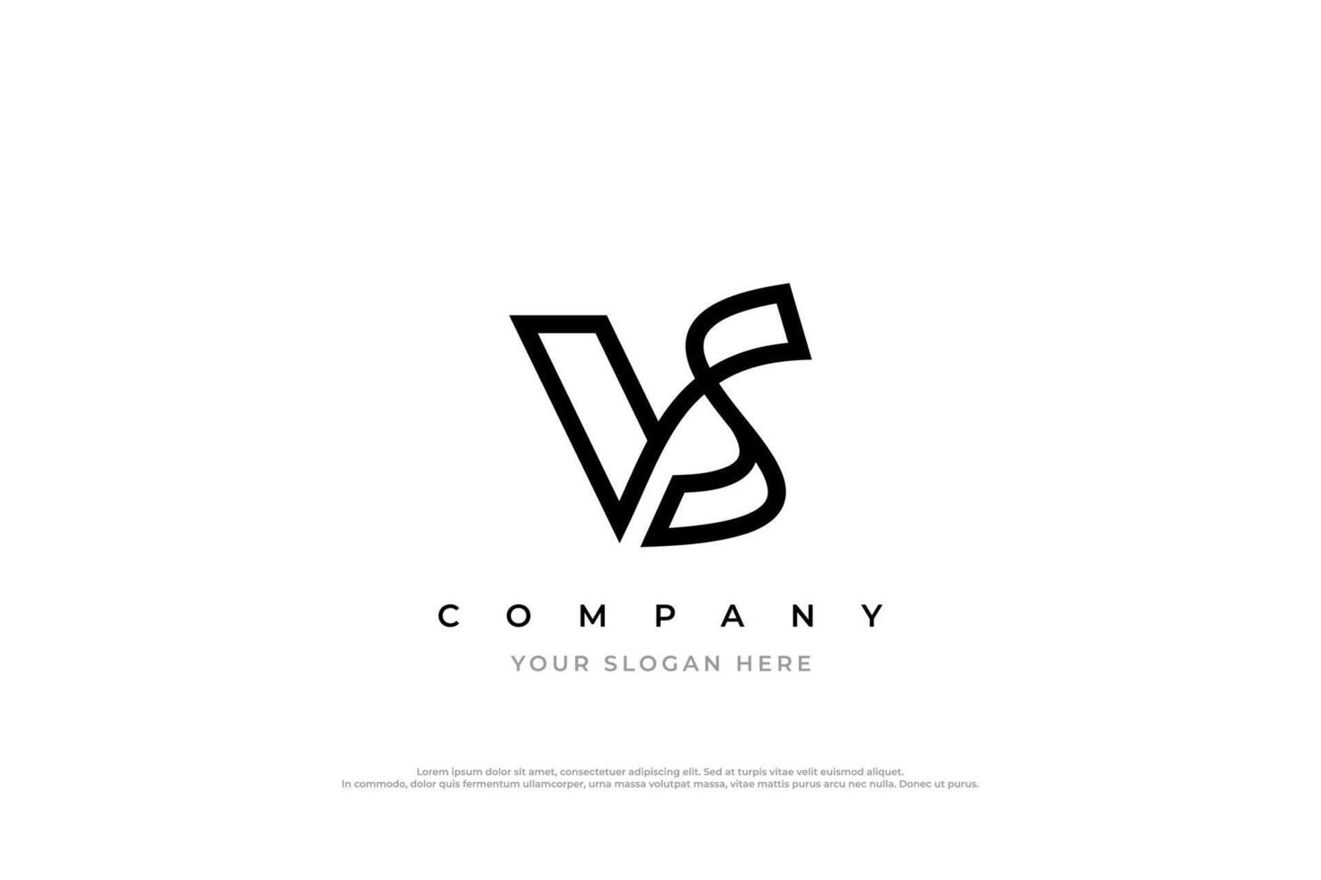 Initial Letter VS Logo or SV Logo Design vector