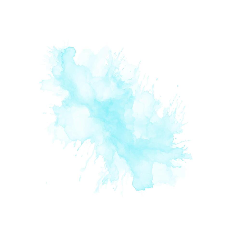 Abstract pattern with blue watercolor cloud. Cyan watercolour water brash splash texture vector