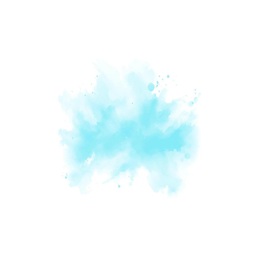 Abstract pattern with blue watercolor cloud. Cyan watercolour water brash splash texture vector