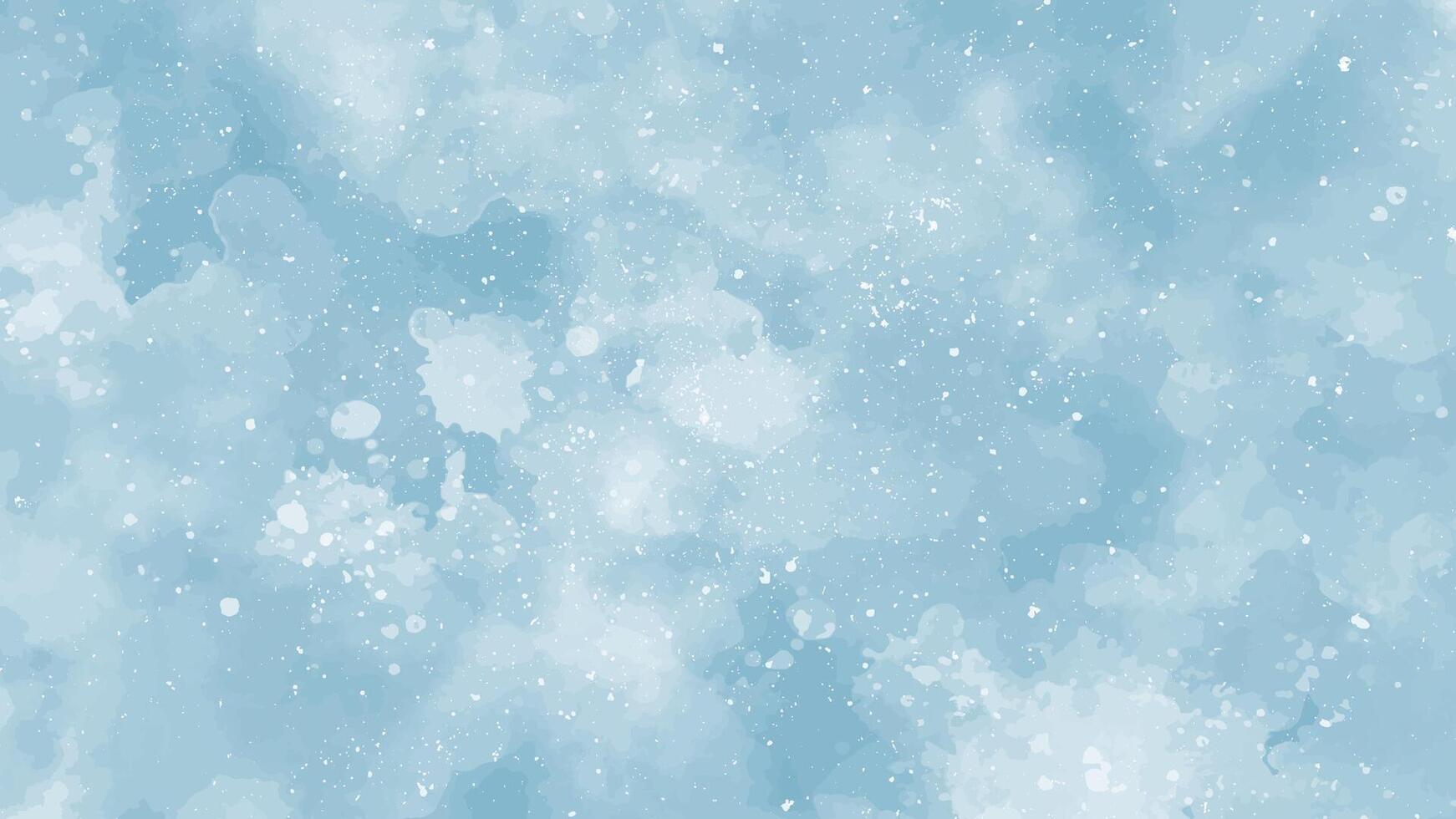 Abstract blue winter watercolor background. Sky pattern with snow vector