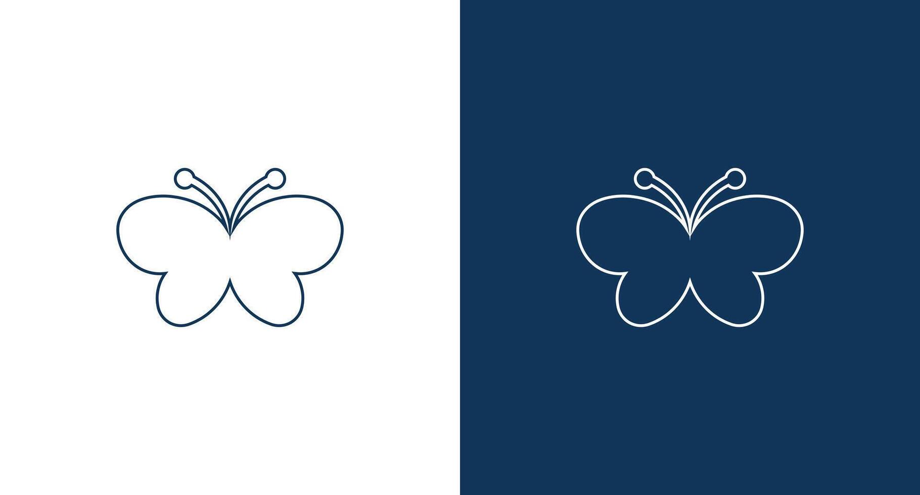 Butterfly outline icon for web and mobile vector