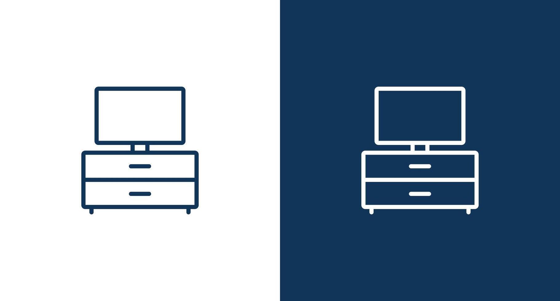 TV table icon for web and mobile vector