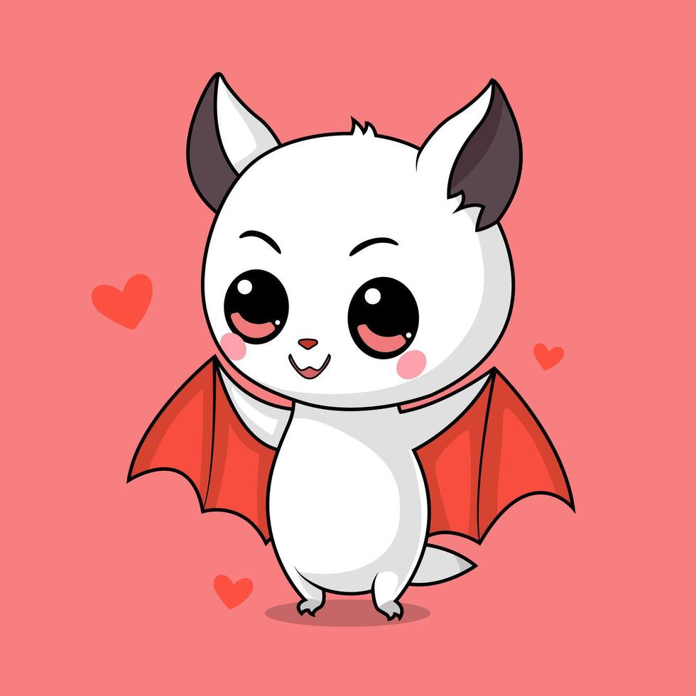 Hand drawn halloween cute bat vector illustration