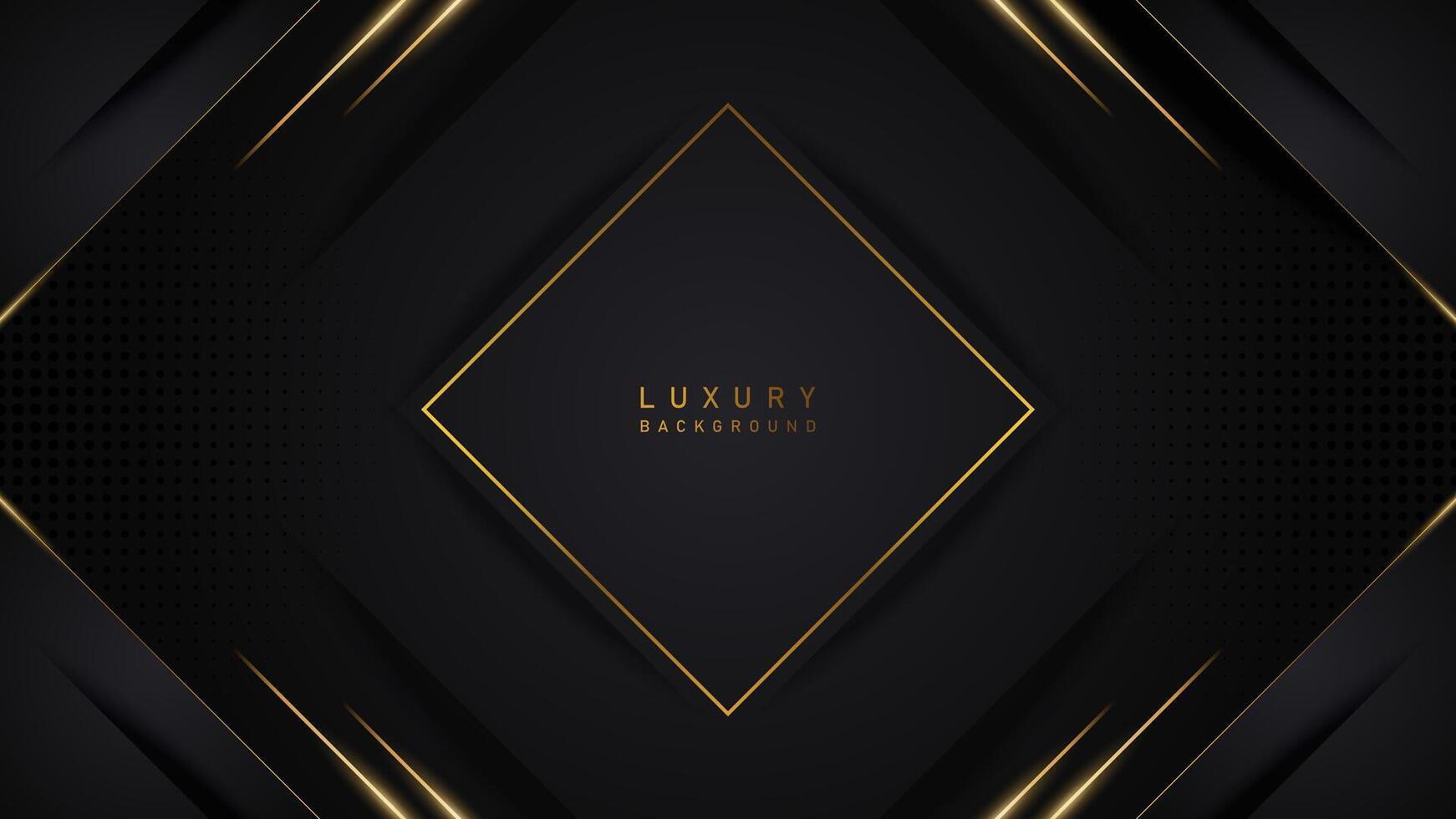 luxury abstract shiny gold line on black background vector illustration. for certificate, premium, luxury background