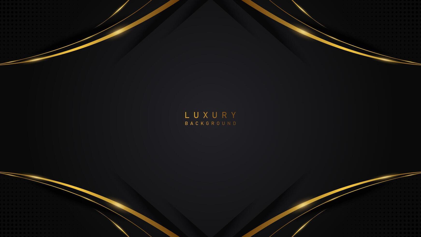 Luxury modern abstract background with golden lines on black backdrop concept. luxury premium vector design