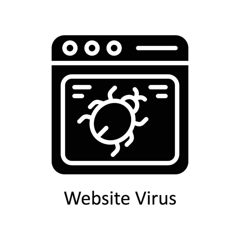 Website Virus vector Solid icon style illustration. EPS 10 File