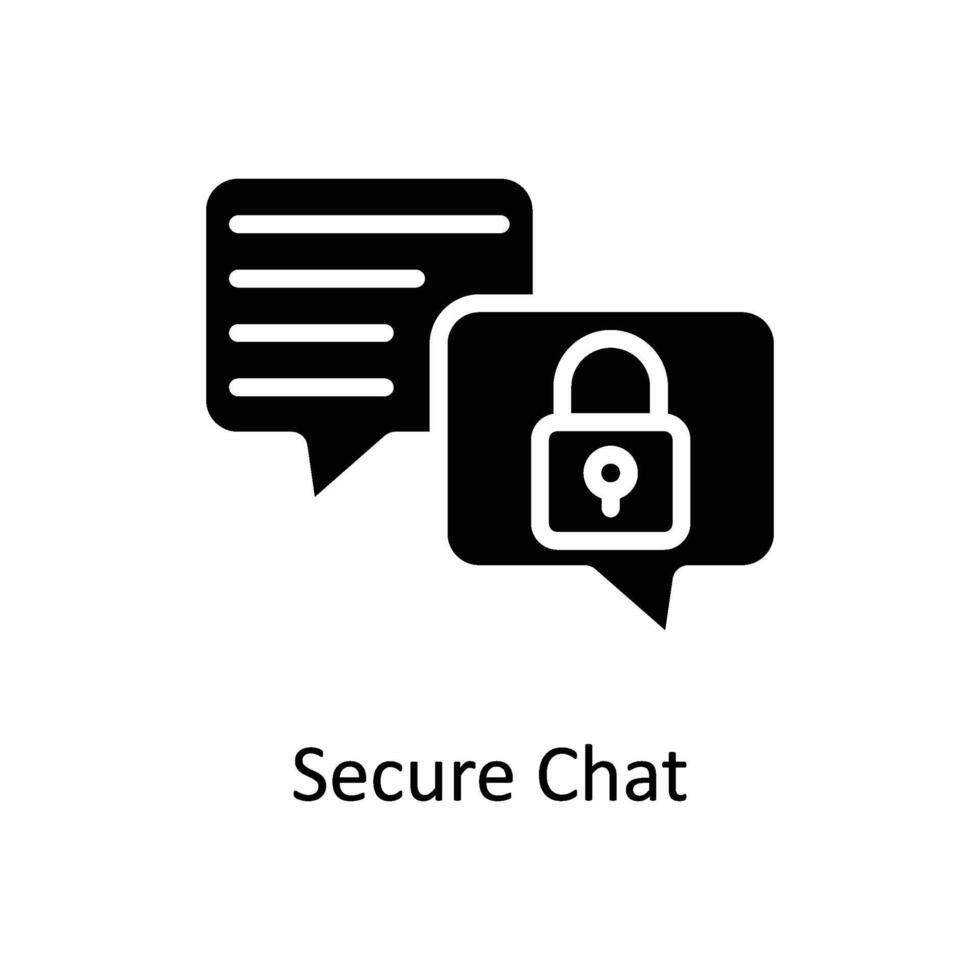 Secure Chat  vector Solid icon style illustration. EPS 10 File