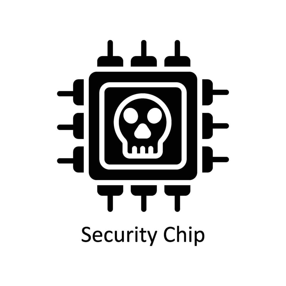Security chip vector Solid icon style illustration. EPS 10 File