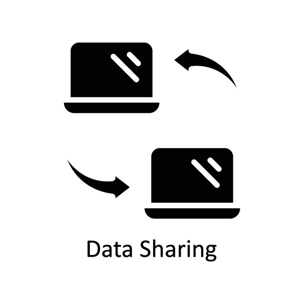 Data Sharing vector Solid icon style illustration. EPS 10 File