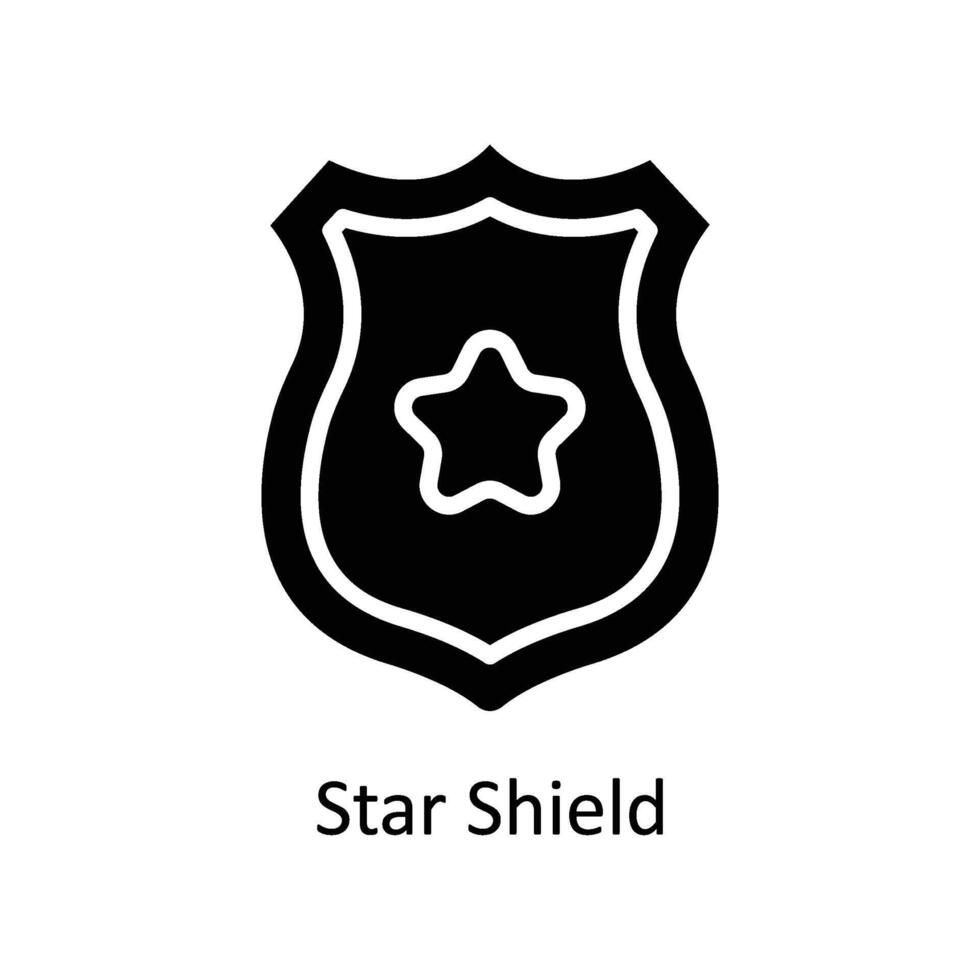 Star Shield vector Solid icon style illustration. EPS 10 File