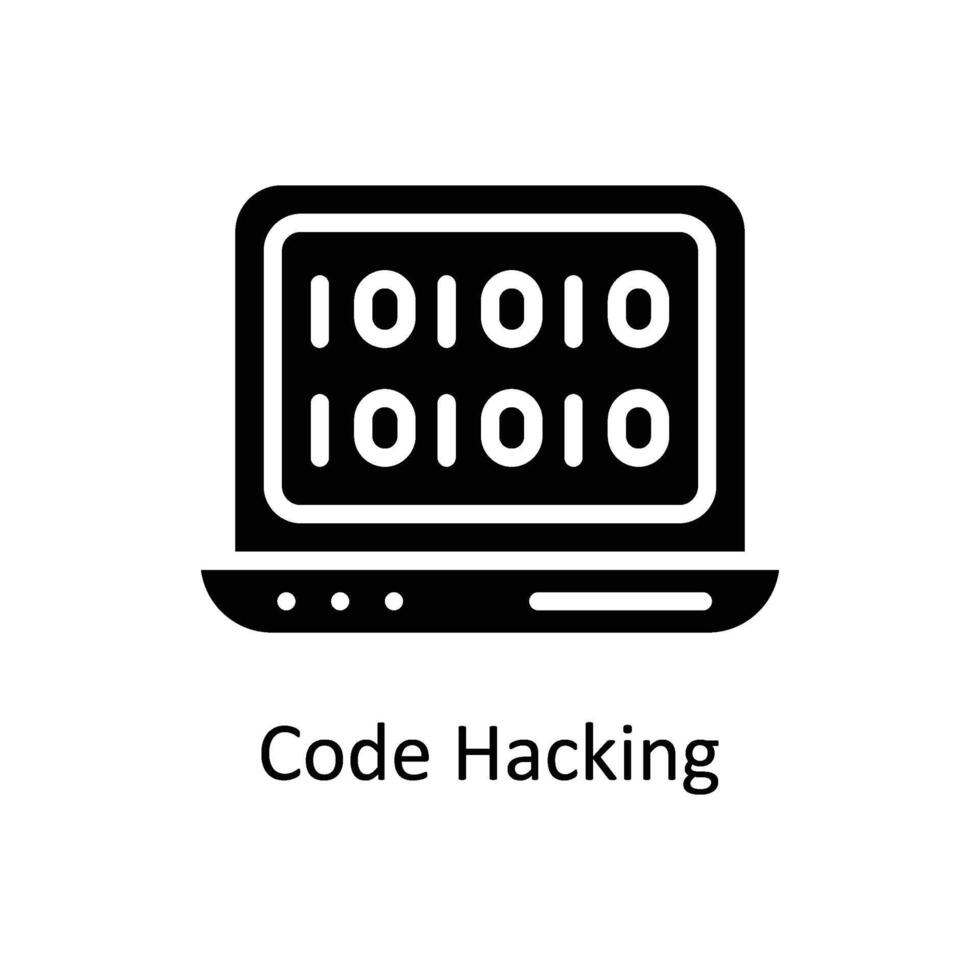 código hackear vector sólido icono estilo ilustración. eps 10 archivo