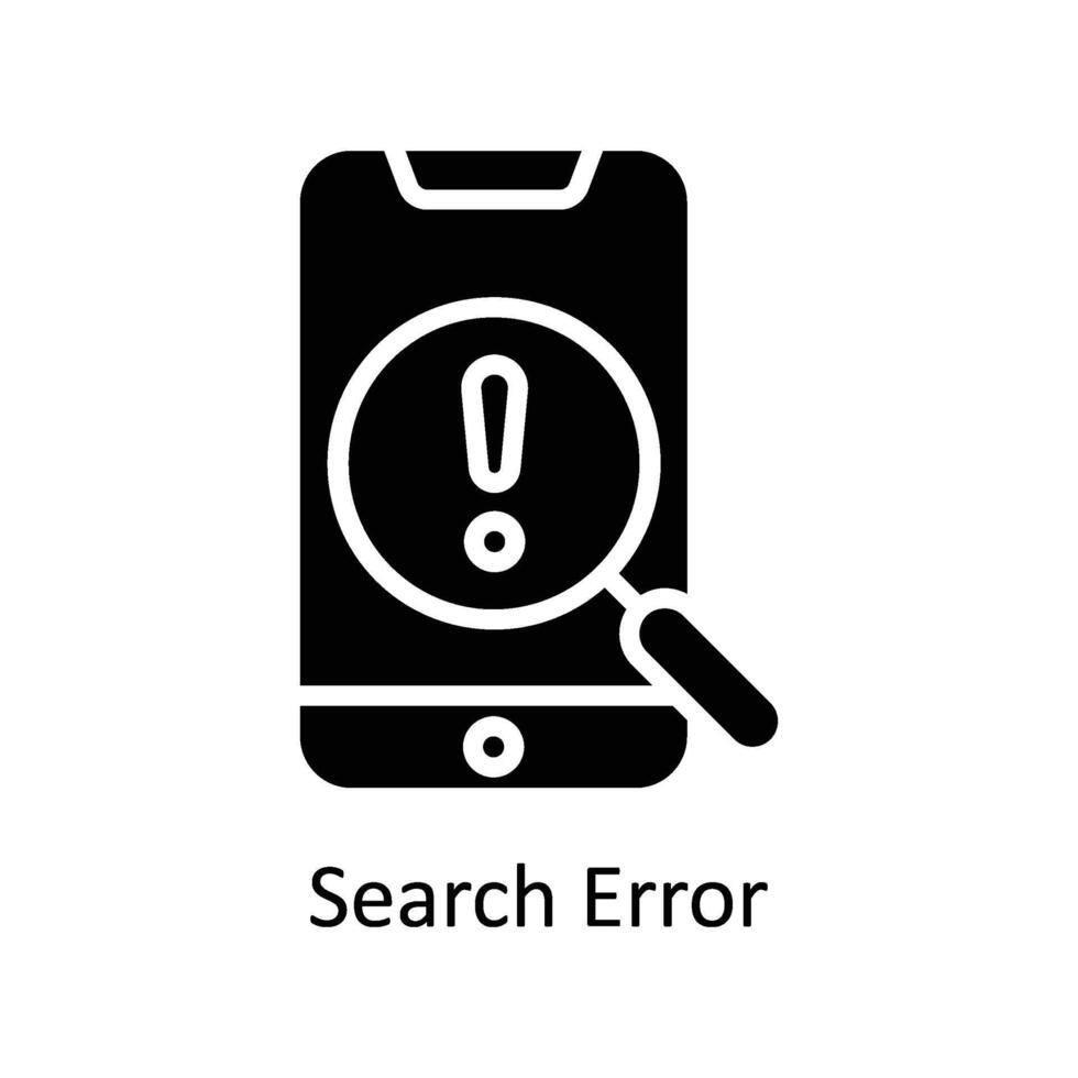 Search Error vector Solid icon style illustration. EPS 10 File