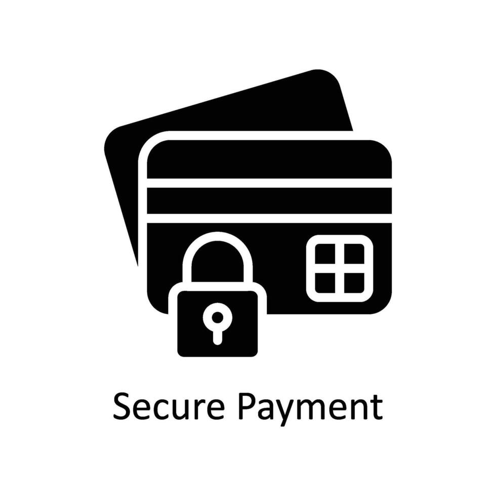 Secure Payment vector Solid icon style illustration. EPS 10 File