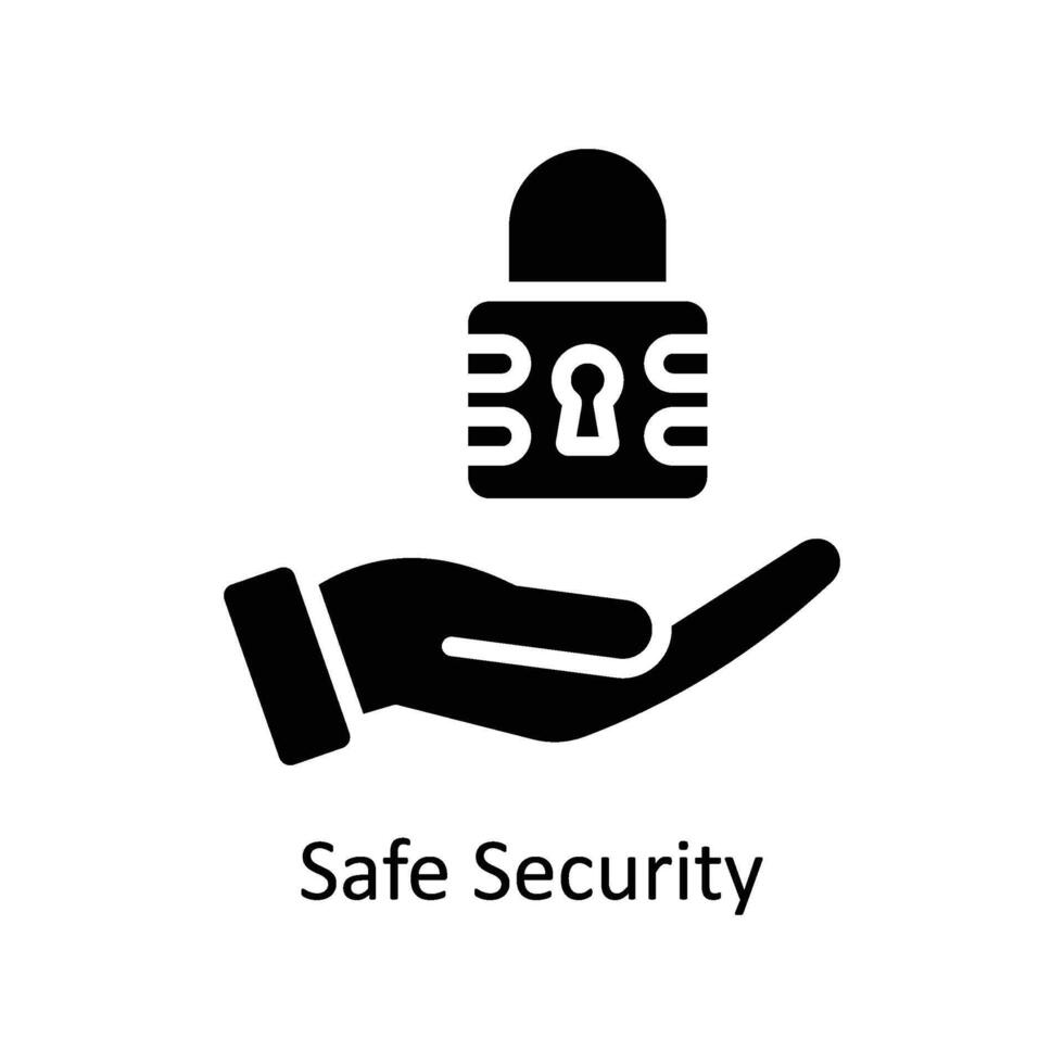 seguro seguridad vector sólido icono estilo ilustración. eps 10 archivo