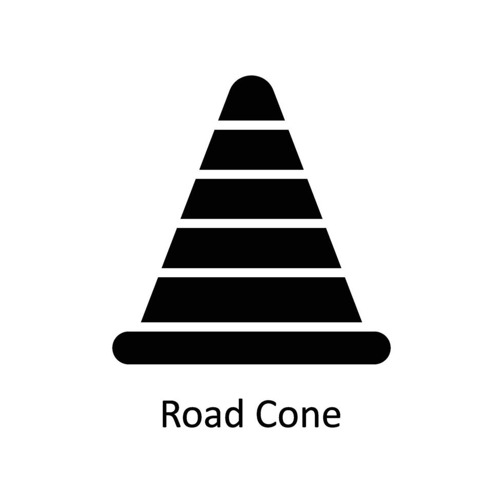 Road Cone  vector Solid icon style illustration. EPS 10 File