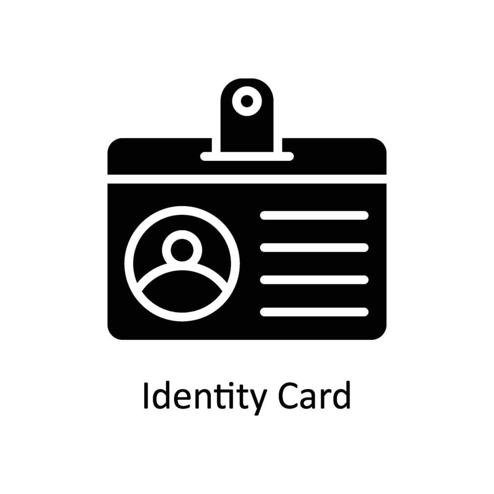 Identity card vector Solid icon style illustration. EPS 10 File
