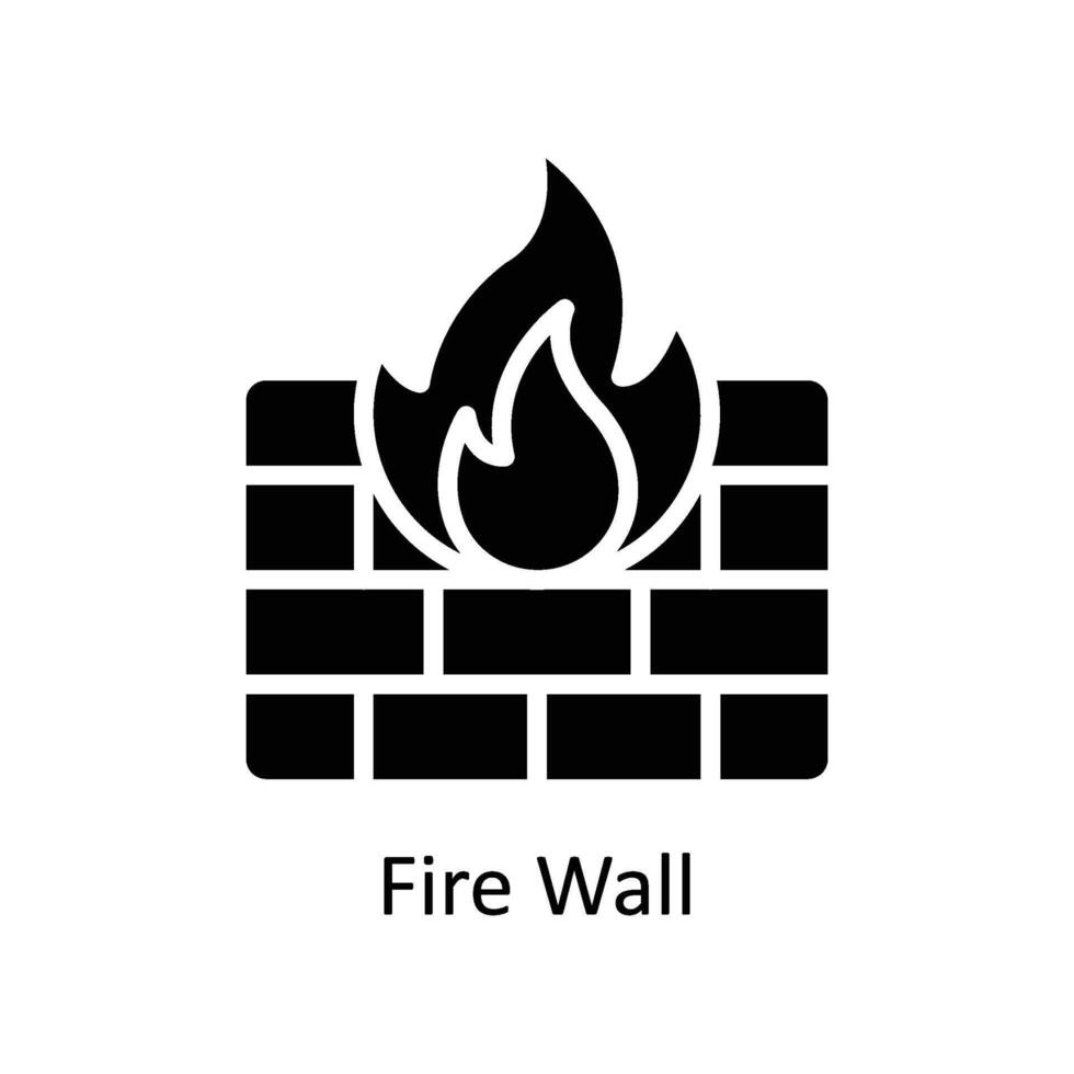 Fire Wall vector Solid icon style illustration. EPS 10 File