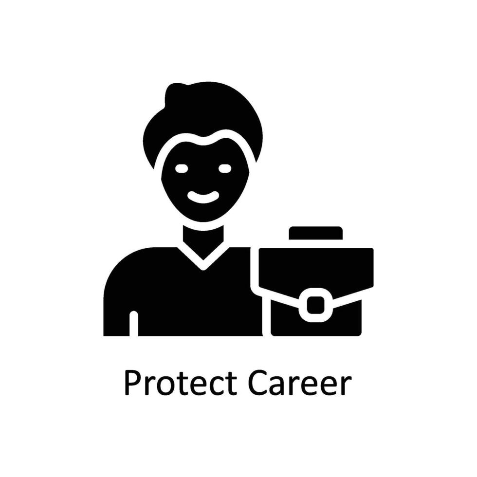 Protect career vector Solid icon style illustration. EPS 10 File