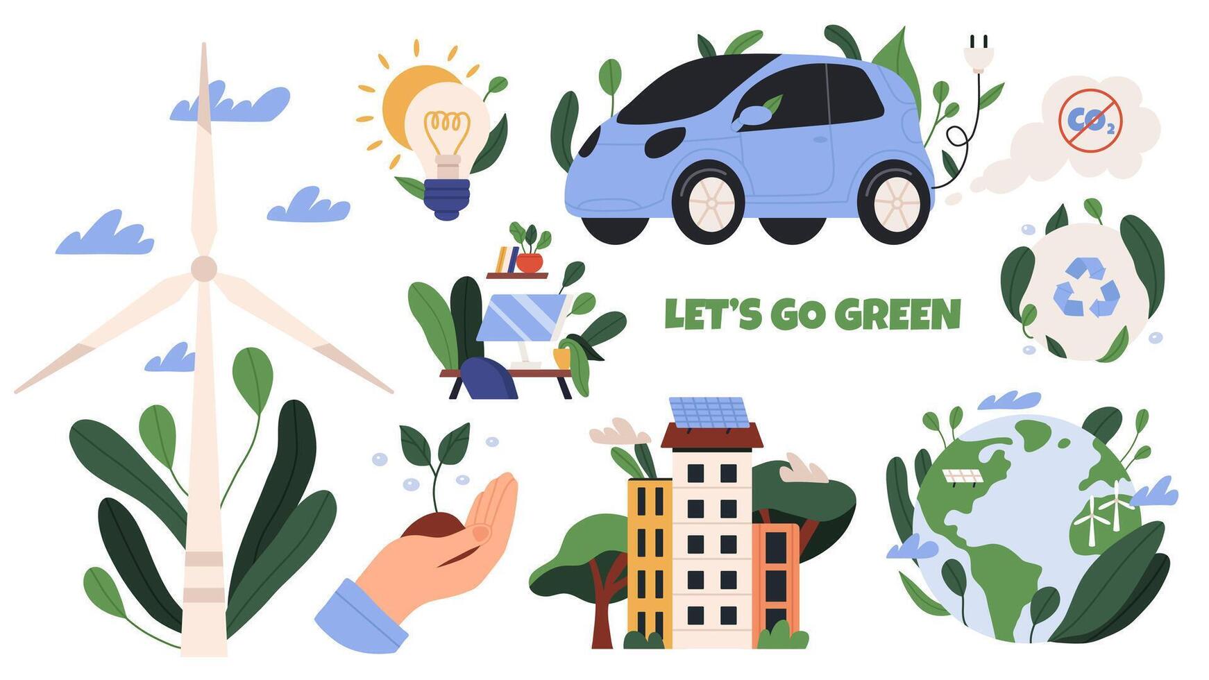 Sustainability concept set vector
