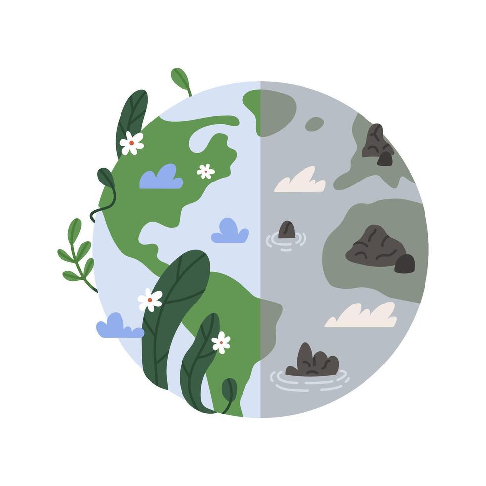 Pollution of nature with garbage concept vector