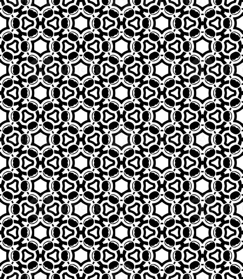 Black seamless abstract pattern. Overlay for background and backdrop. Ornamental design. PNG graphic illustration with transparent background.