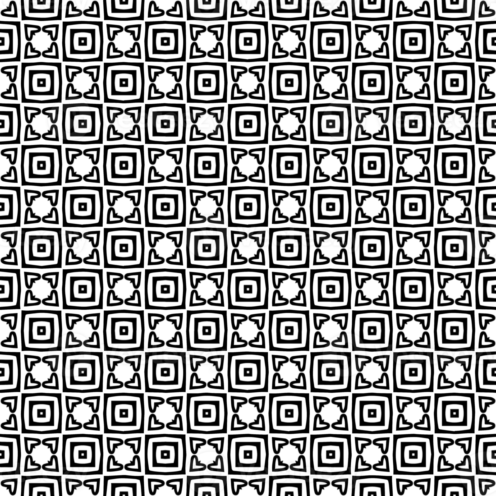 Black seamless abstract pattern. Overlay for background and backdrop. Ornamental design. PNG graphic illustration with transparent background.