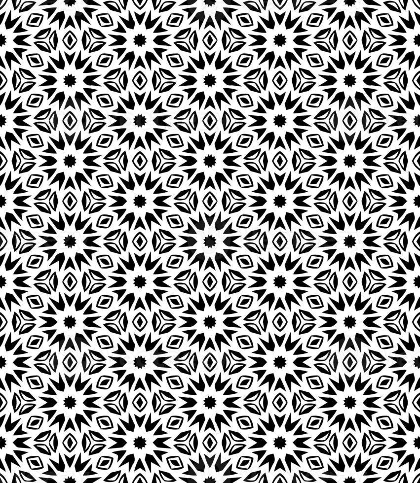 Black seamless abstract pattern. Overlay for background and backdrop. Ornamental design. PNG graphic illustration with transparent background.