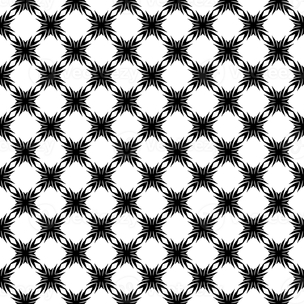 Black seamless abstract pattern. Overlay for background and backdrop. Ornamental design. PNG graphic illustration with transparent background.